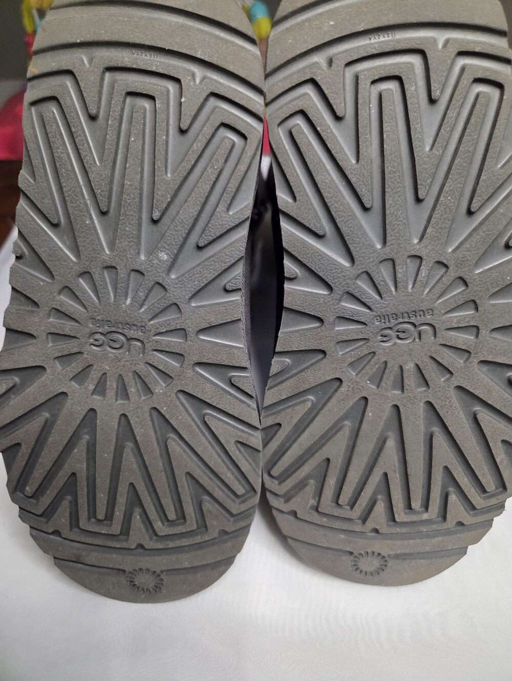 UGG Gray Suede Short Shearling Boots - Picture 4 of 6